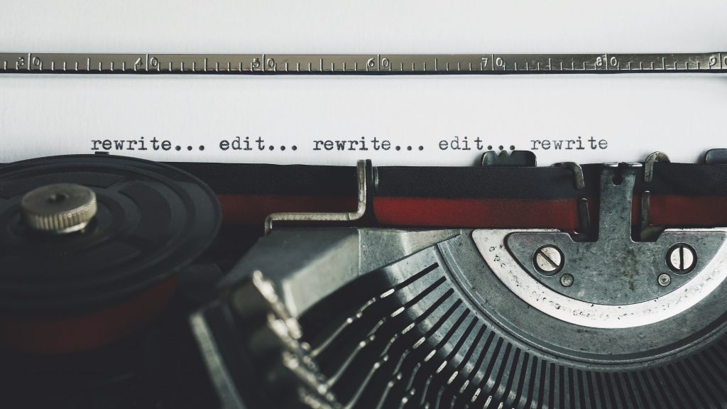 post-rejection process rewrite edit rewrite typewriter text