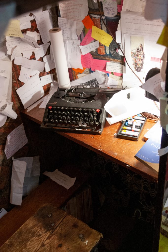 WIP typewriter and papers